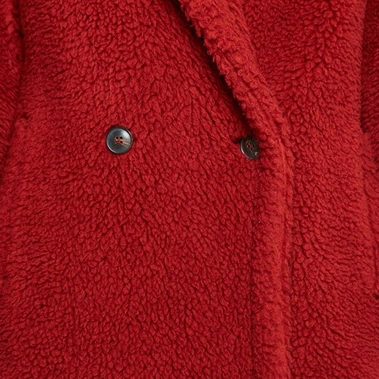 Red Teddy Bear Double Breasted Coat M