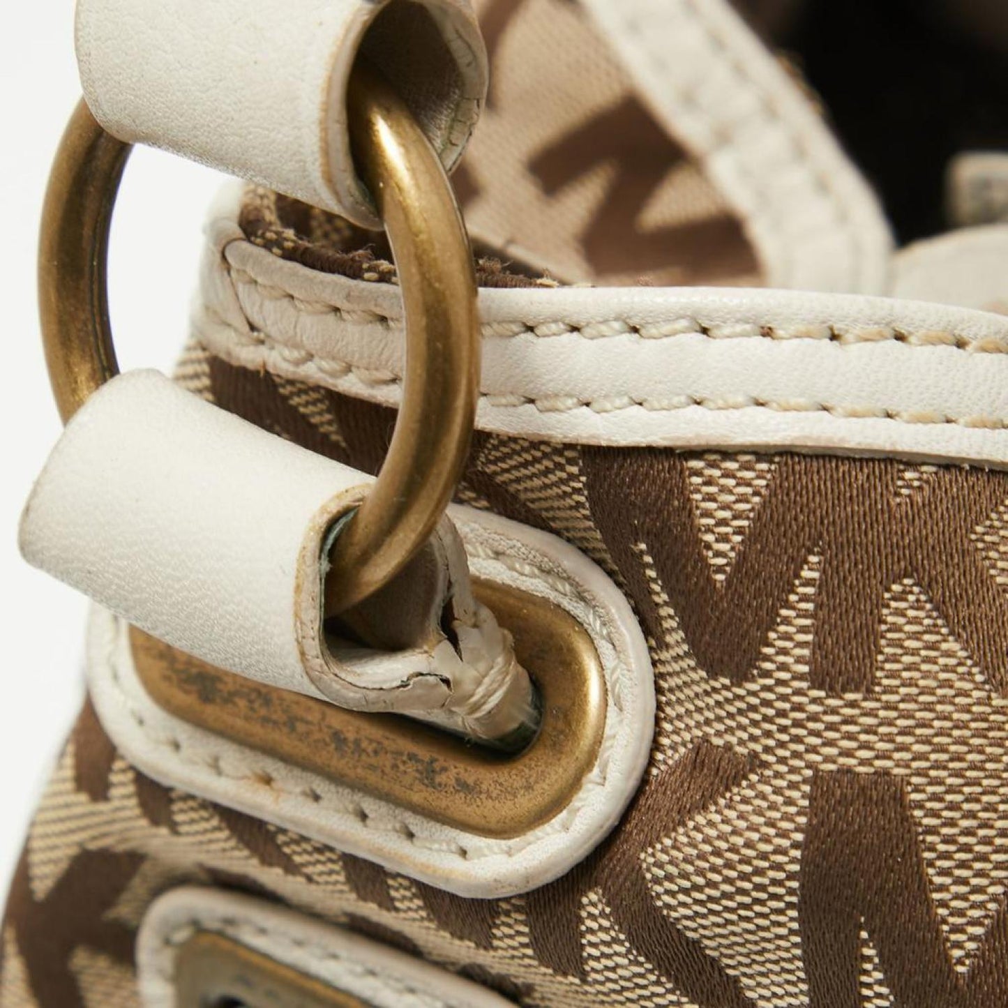 Michael Michael Kors Beige/offSignature Canvas Front Pocket Tote