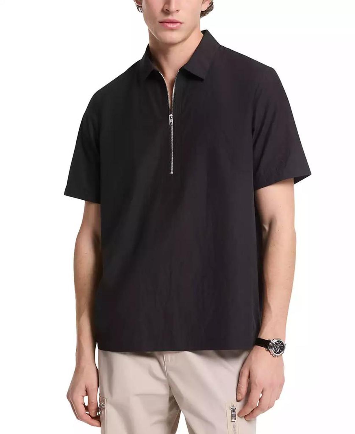 Men's Relaxed Fit Short Sleeve Crinkle Popover Shirt