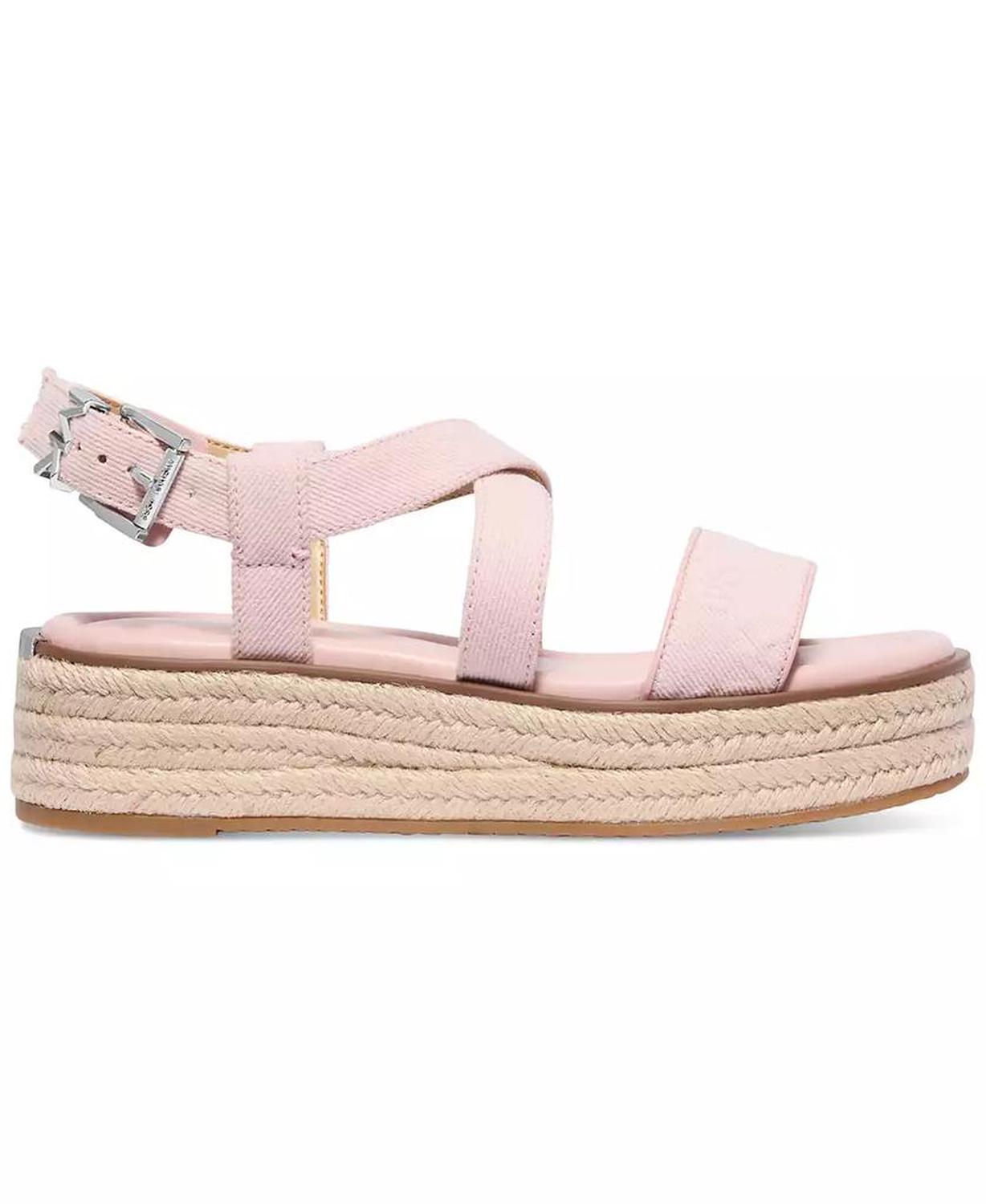 MICHAEL Lynn Leather Buckled Espadrille Sandals