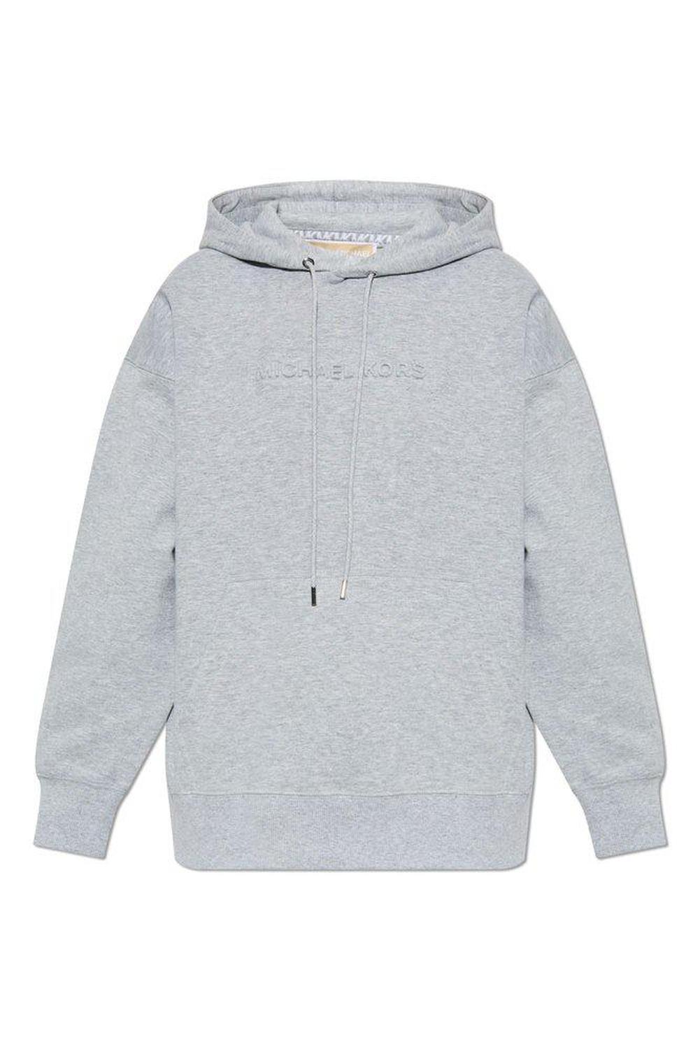 Michael Michael Kors Logo Embossed Drawstring Hoodie