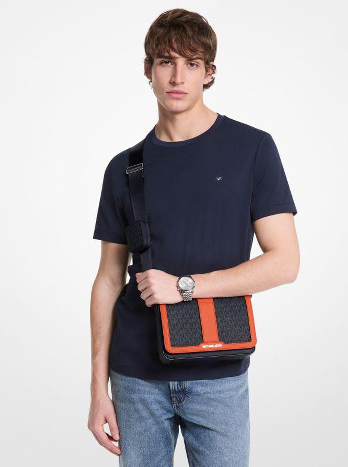Cooper Color-Block Signature Logo Crossbody Bag with Pouch
