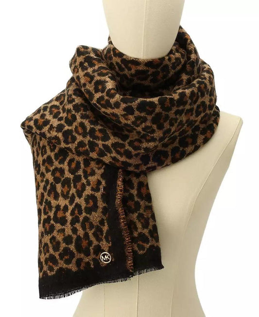 Women's Bouclé Leopard-Print Scarf