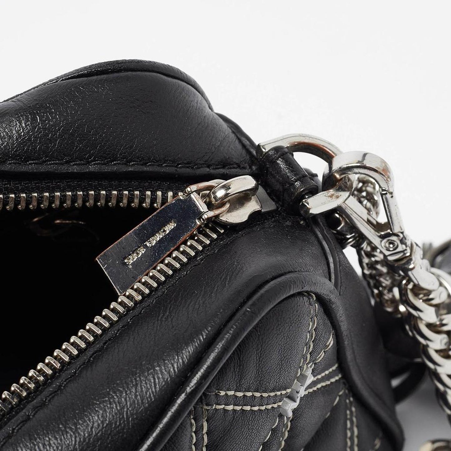 Michael Kors Black/white Quilted Leather Medium Ginny Crossbody Bag
