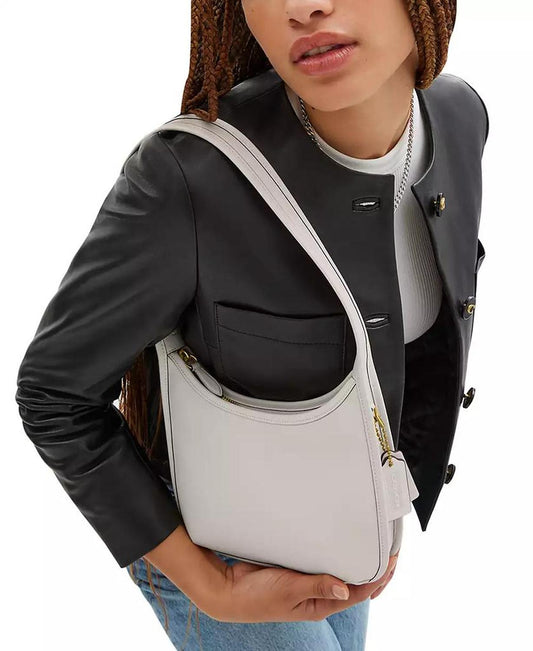 Small Glovetanned Leather Curve Zip Bag