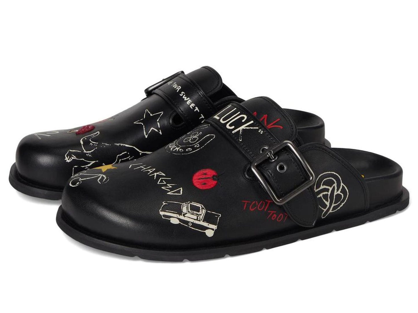Buckle Clog With Sketch Print