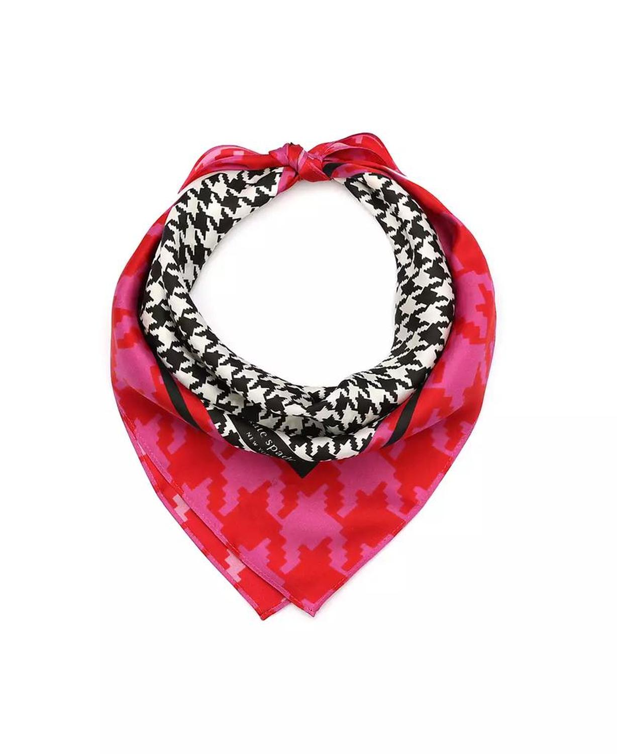 Women's Houndstooth Silk Bandana Scarf