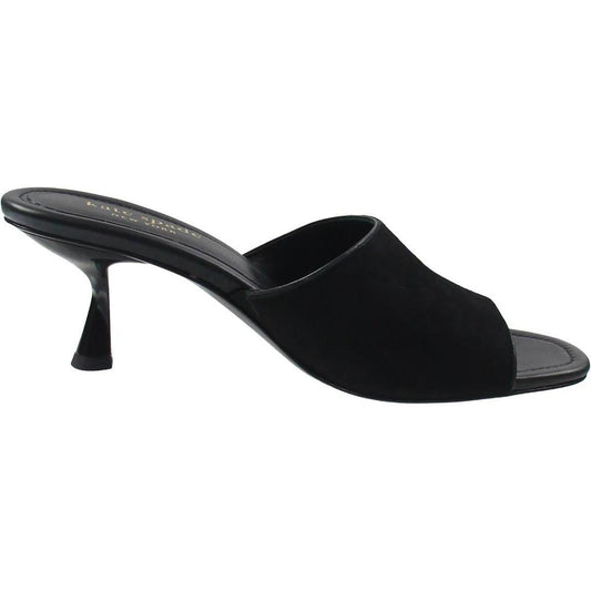 Womens Solid Faux Suede Slide Sandals