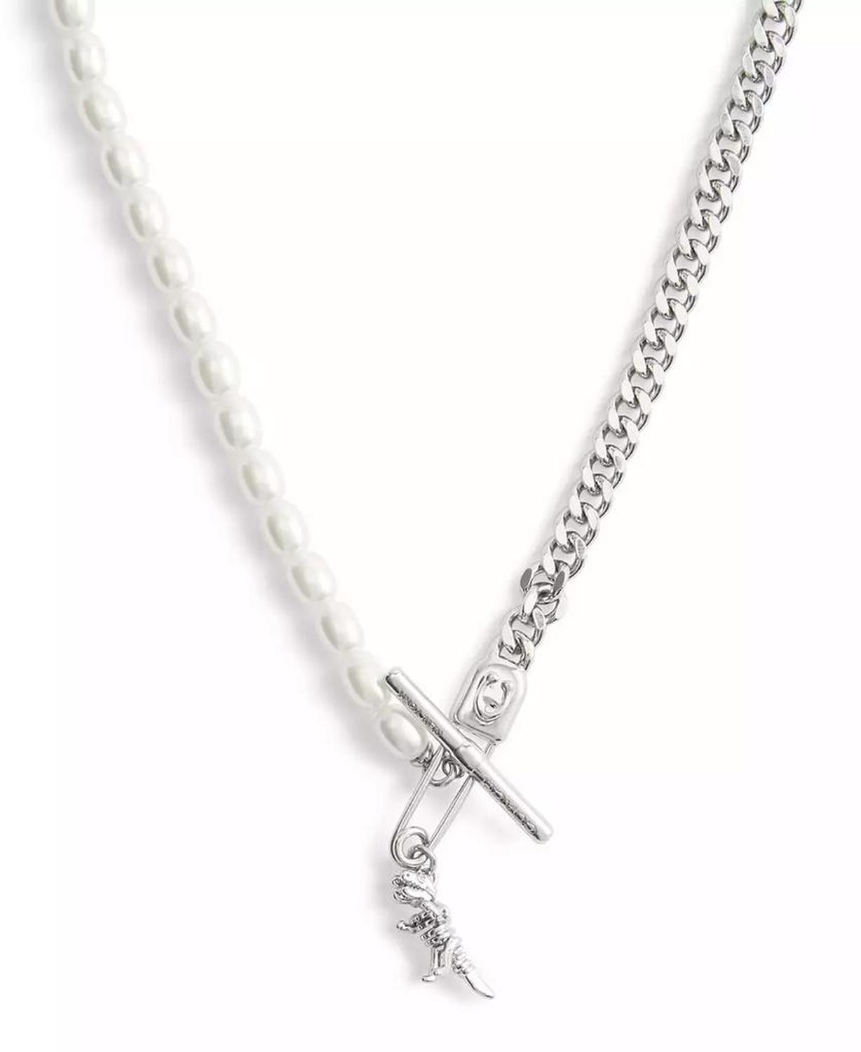 Faux Stone Signature Rexy Safety Pin Choker Necklace