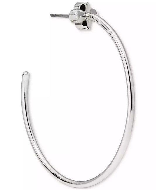 Spade Flower Medium Hoop Earrings, 1.63"