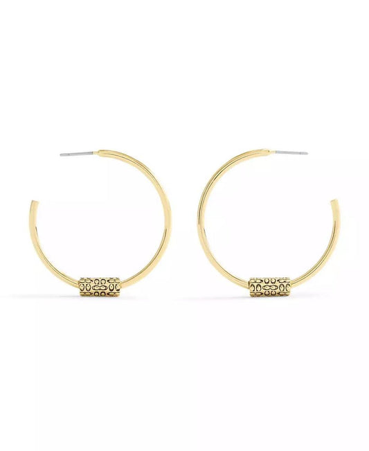 Large Signature Quilted Tube Hoop Earrings