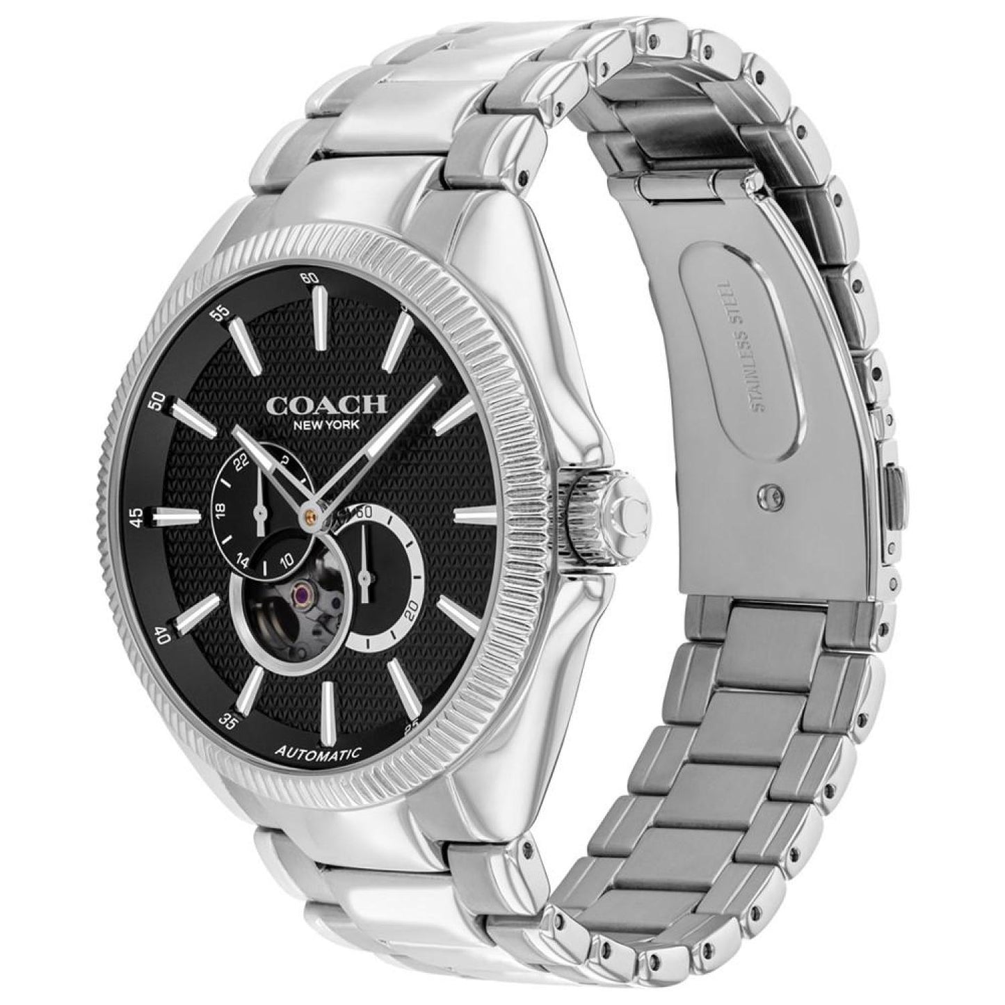 Men's Automatic Jackson Silver-Tone Stainless Steel Watch 45mm