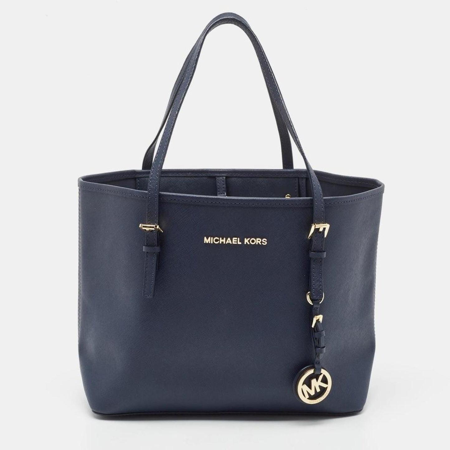 Michael Kors Dark Saffiano Leather Small Jet Set Travel Tote