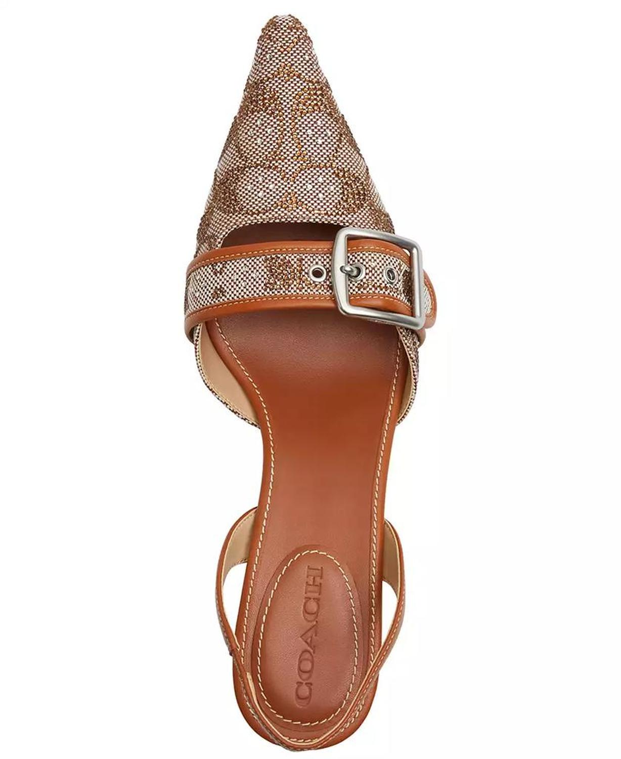 Women's Margot Crystal Signature Jacquard Slingback Pumps