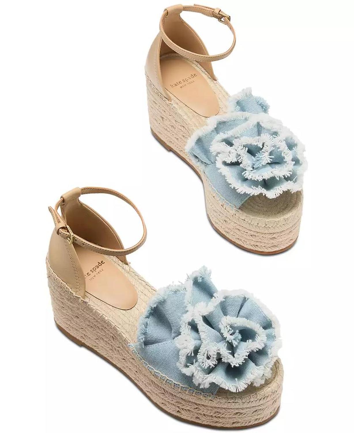 Women's Flourish Denim Espadrille Wedge Sandals