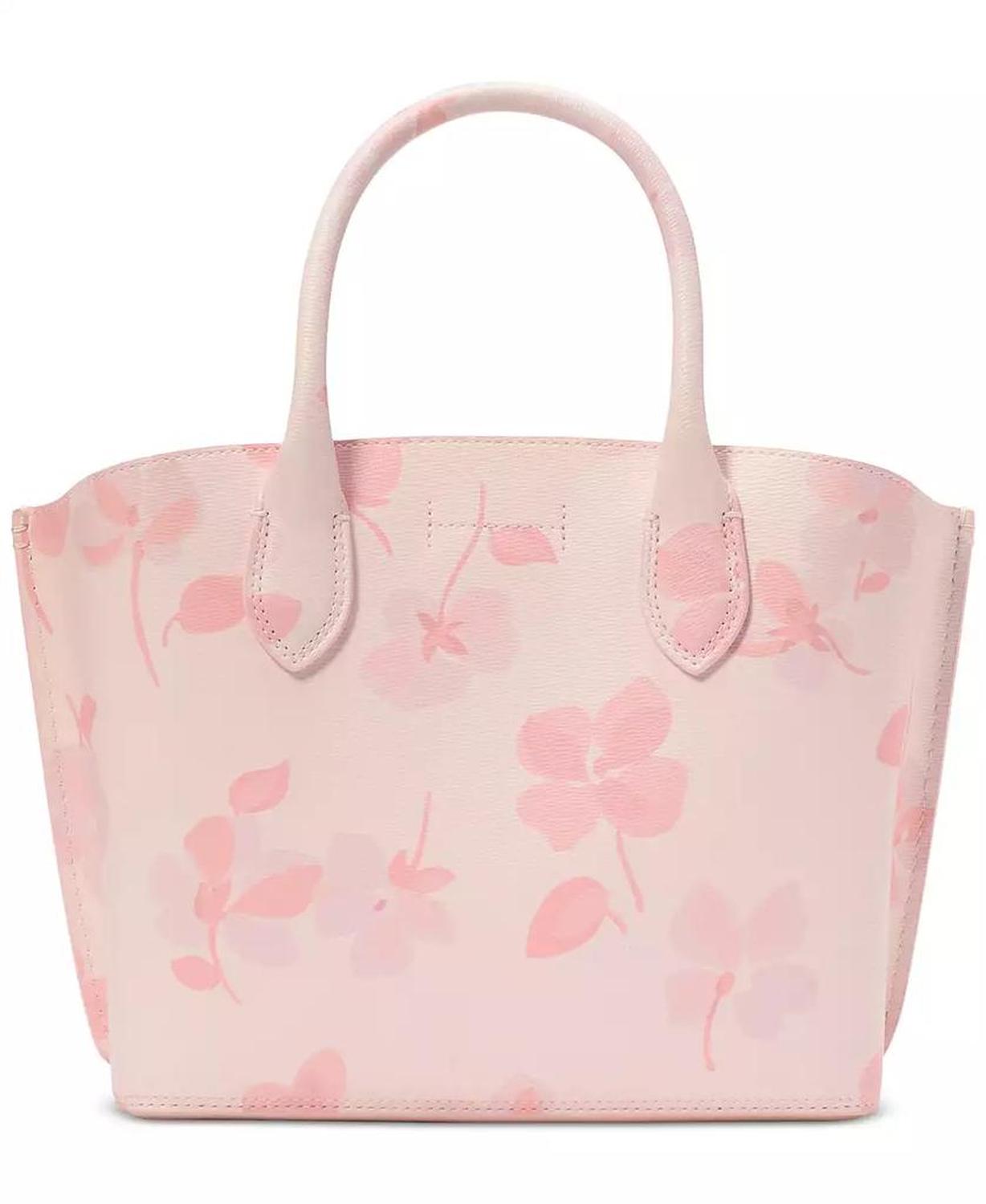 spring pansies Suite Leather Tote Bag