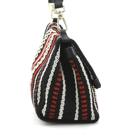 ivory  Color Nylon Cotton Leather Shoulder Bag (Pre-Owned)