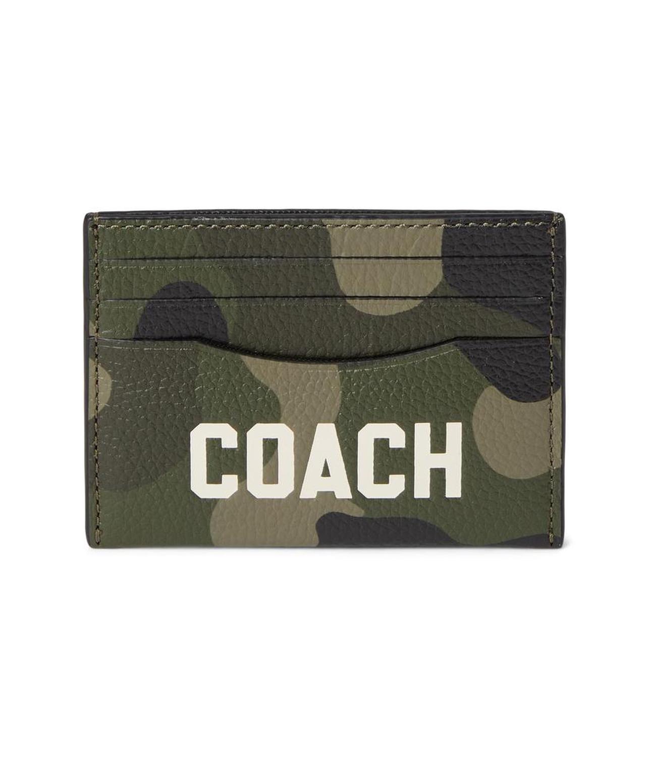 Card Case With Camo Print And Coach Graphic