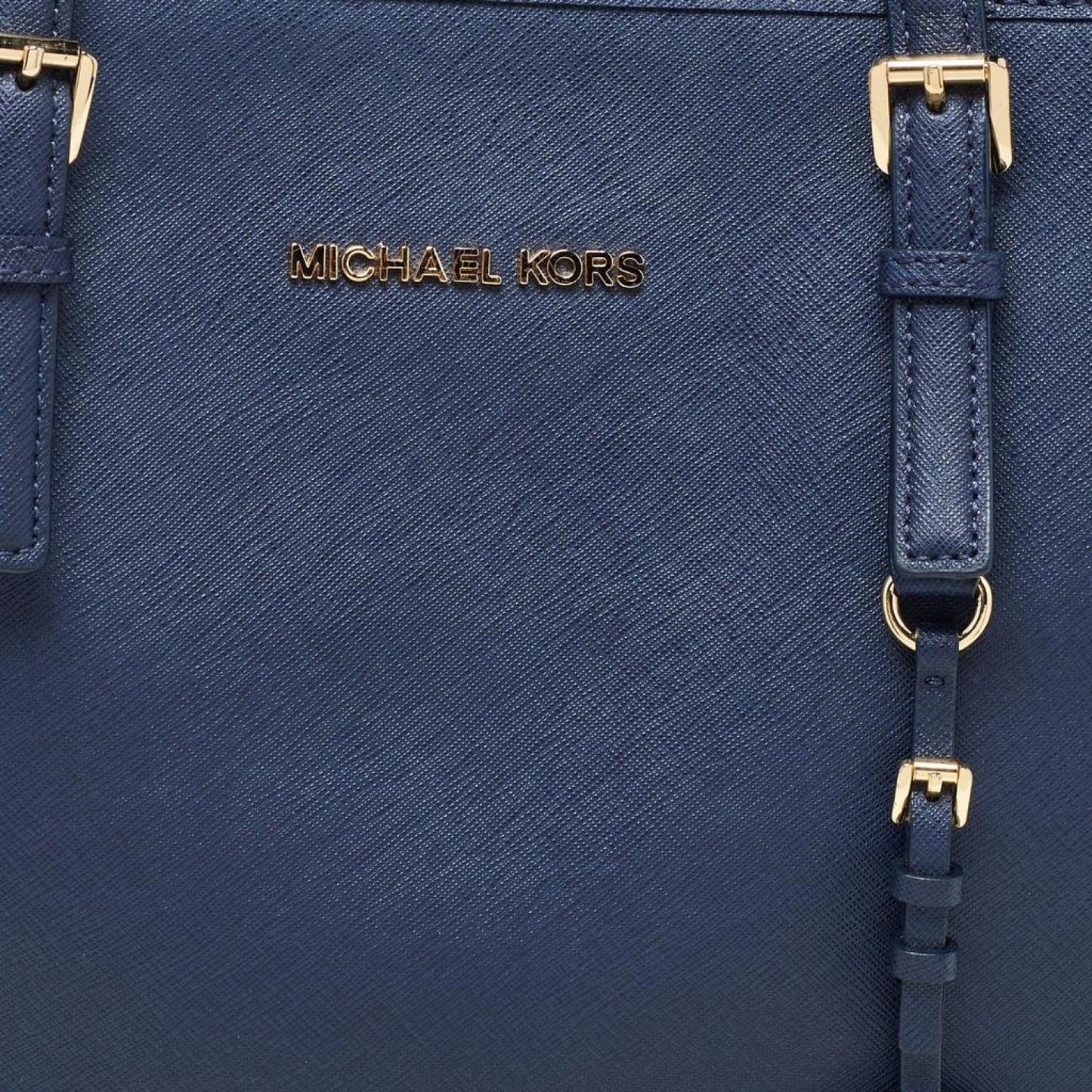 Michael Michael Kors Navy Leather Large Jet Set Travel Tote
