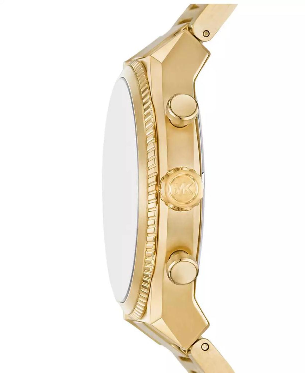 Men's Panorama Chronograph Gold-Tone Stainless Steel Watch, 44mm