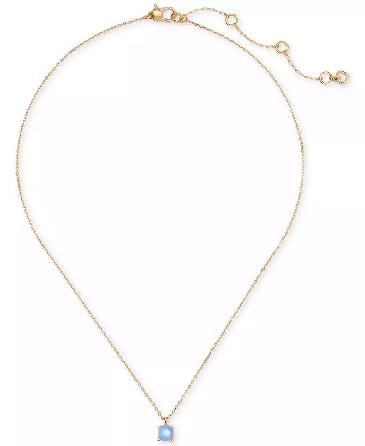 Gold-Tone Cubic Zirconia Pendant Necklace, 16" + 3" extender