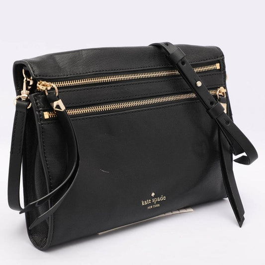 Kate Spade Black Leather Social Butterfly Skyler Crossbody Bag