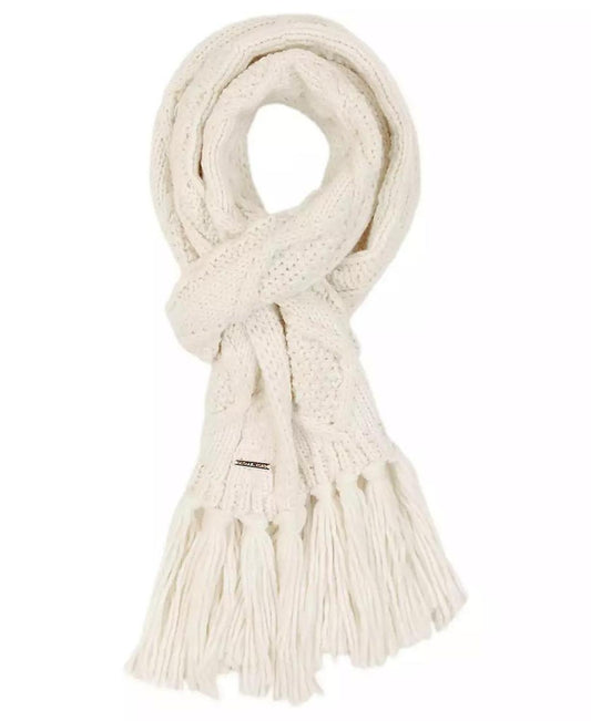 Women's Diamond Cable Fringe Scarf
