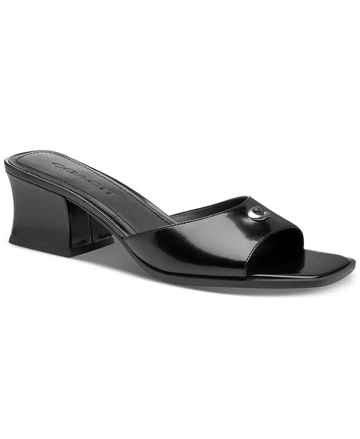 Women's Sculpted C Leather Block-Heel Sandals
