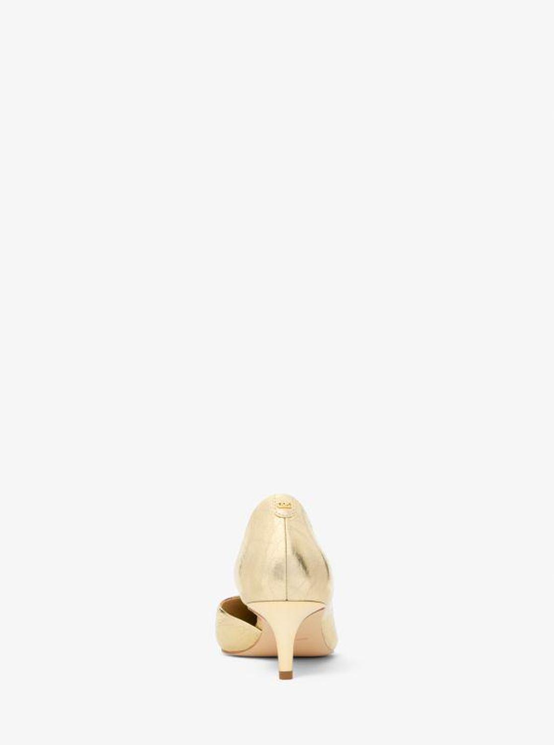 Elyse Crackled Metallic Leather Kitten Pump