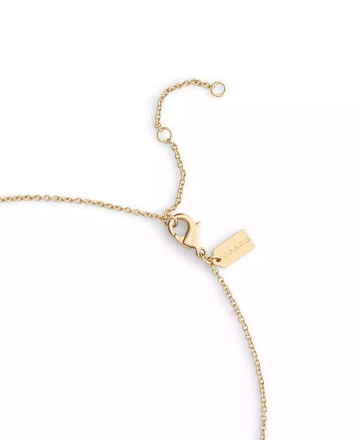 Faux Stone Signature Pavé C Strand Necklace