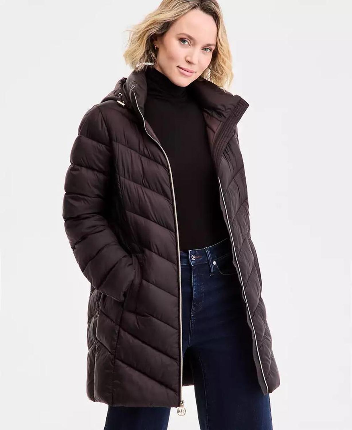 MICHAEL Women's Hooded Packable Puffer Coat, Exclusively at Macy's, P/XSS-XX