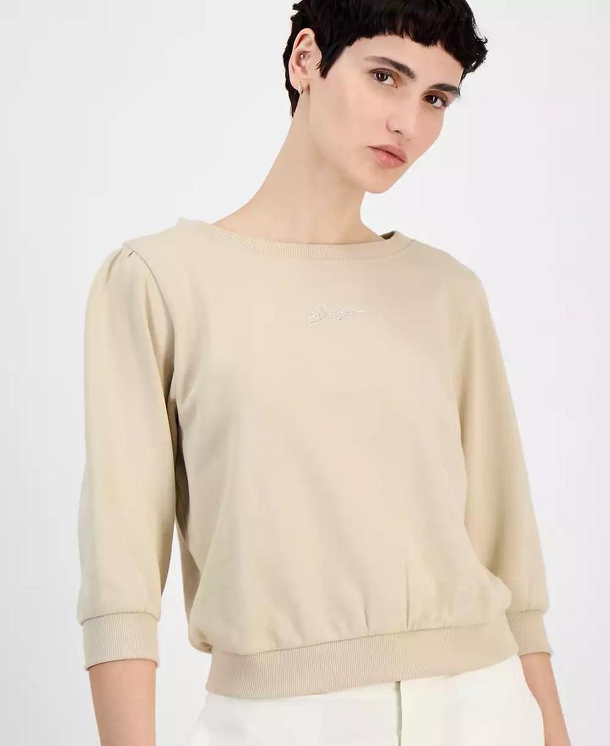 Women's Cotton Logo Back-Cutout Sweatshirt