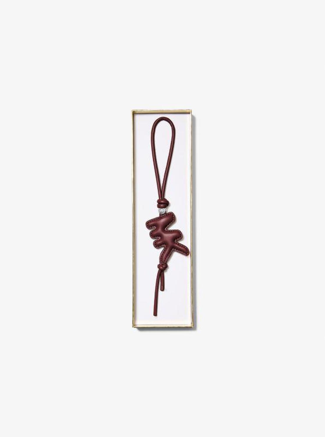 Puffy Logo Leather Bag Charm
