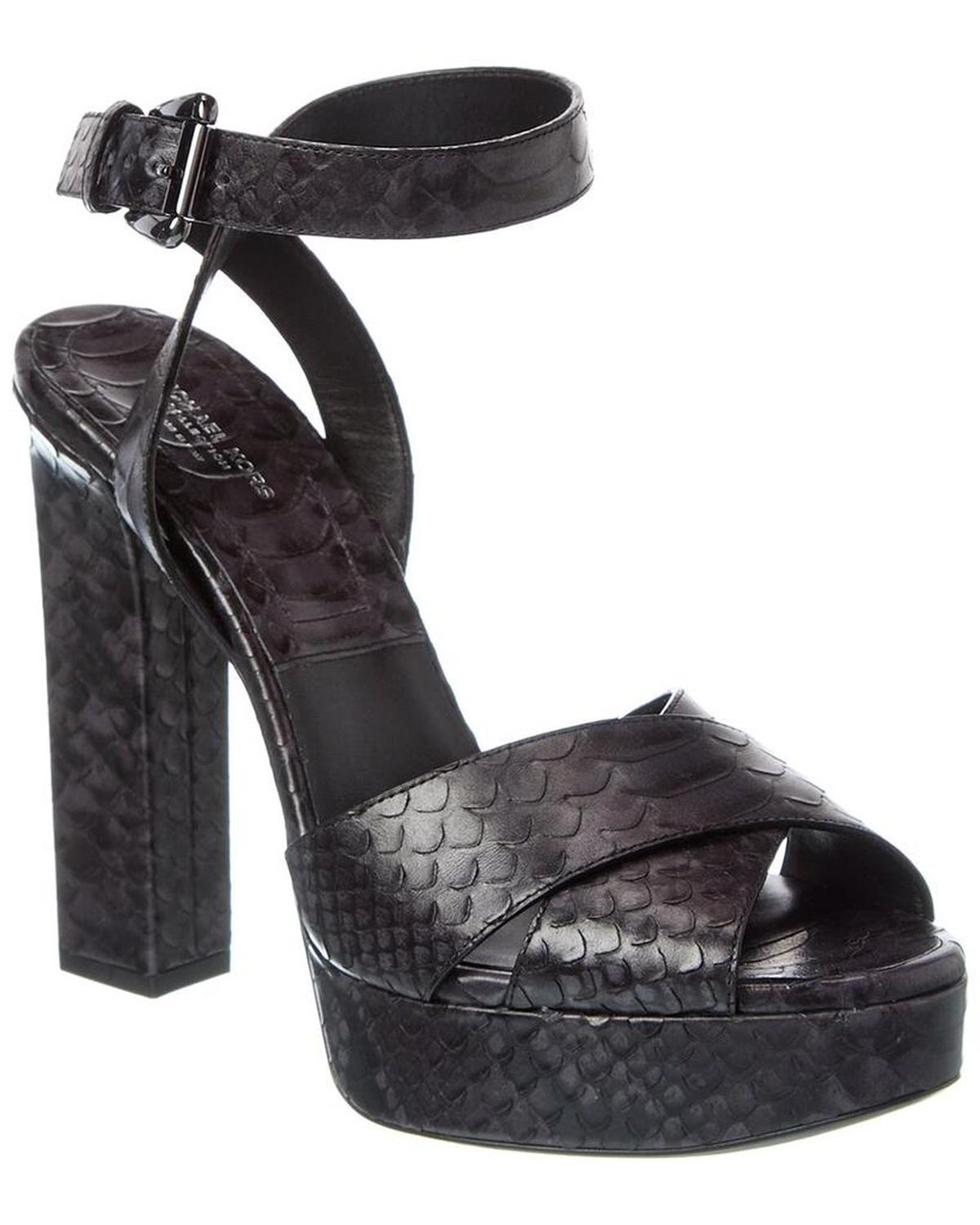 Cannon Runway Python-Embossed Leather Platform Sandal