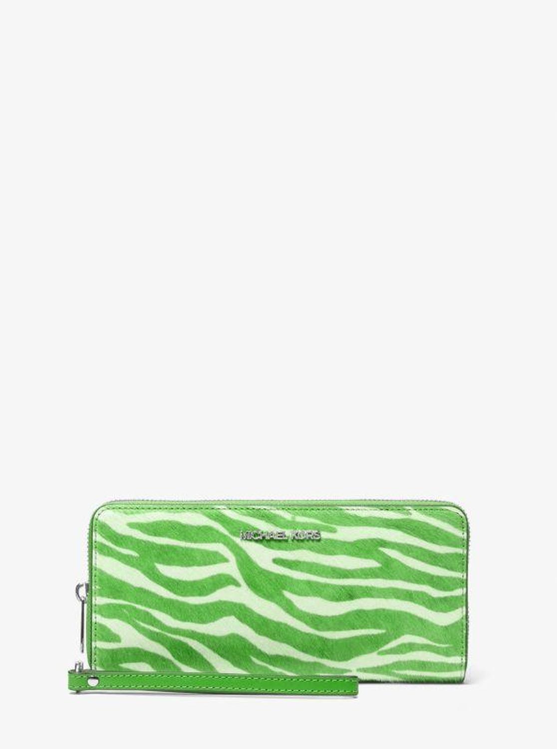 Jet Set Travel Zebra Print Calf Hair Continental Wallet