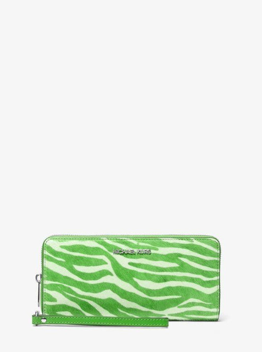Jet Set Travel Zebra Print Calf Hair Continental Wallet