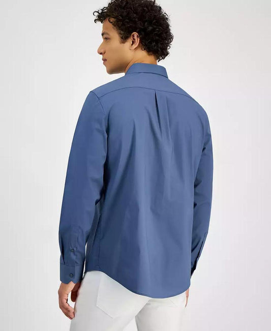Men's Classic-Fit Stretch Solid Button-Down Shirt