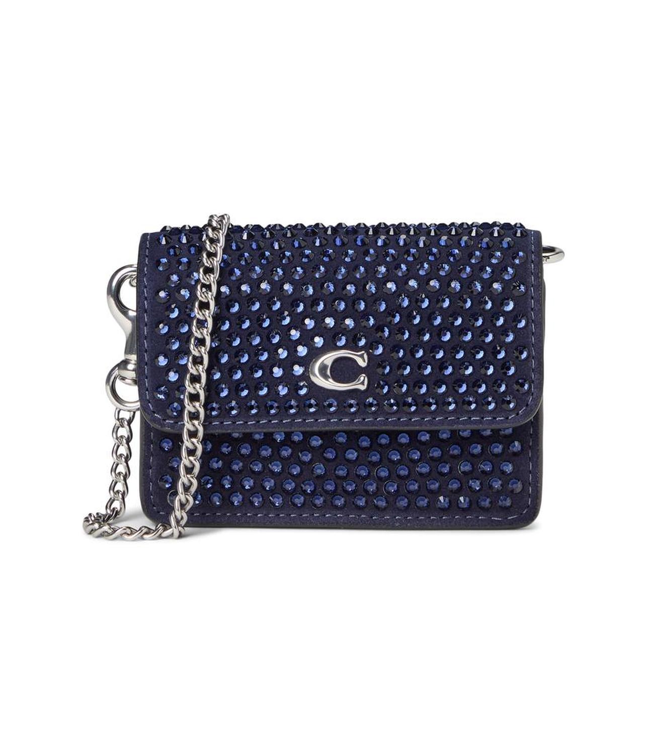 Essential Half Flap Card Case with Crystal