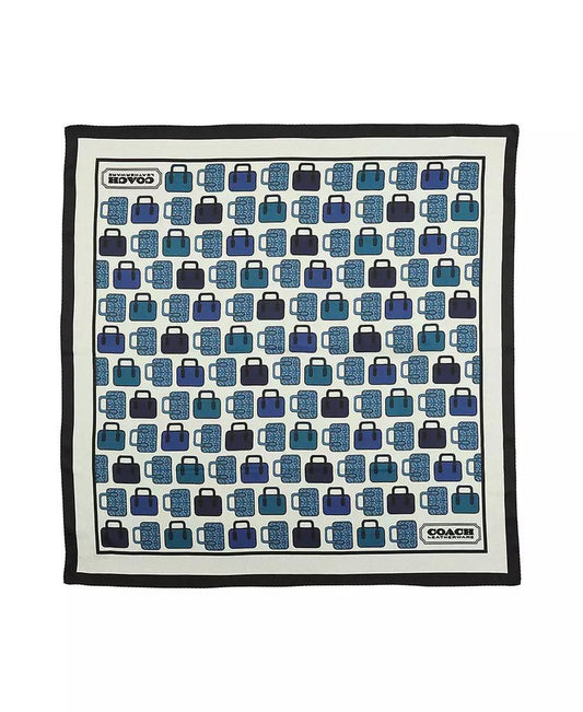 Women's Trompe L'Oeil Bag Print Silk Square Scarf