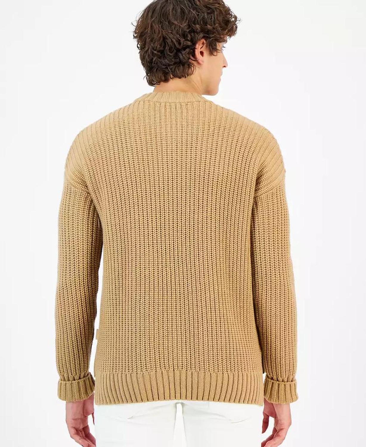 Men's Stepped Hem Crewneck Sweater