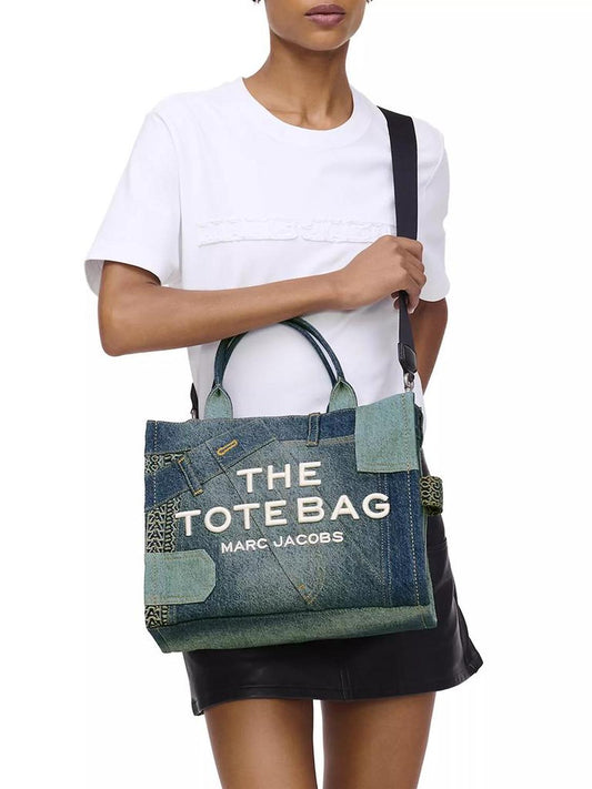 The Medium Deconstructed Denim Tote Bag