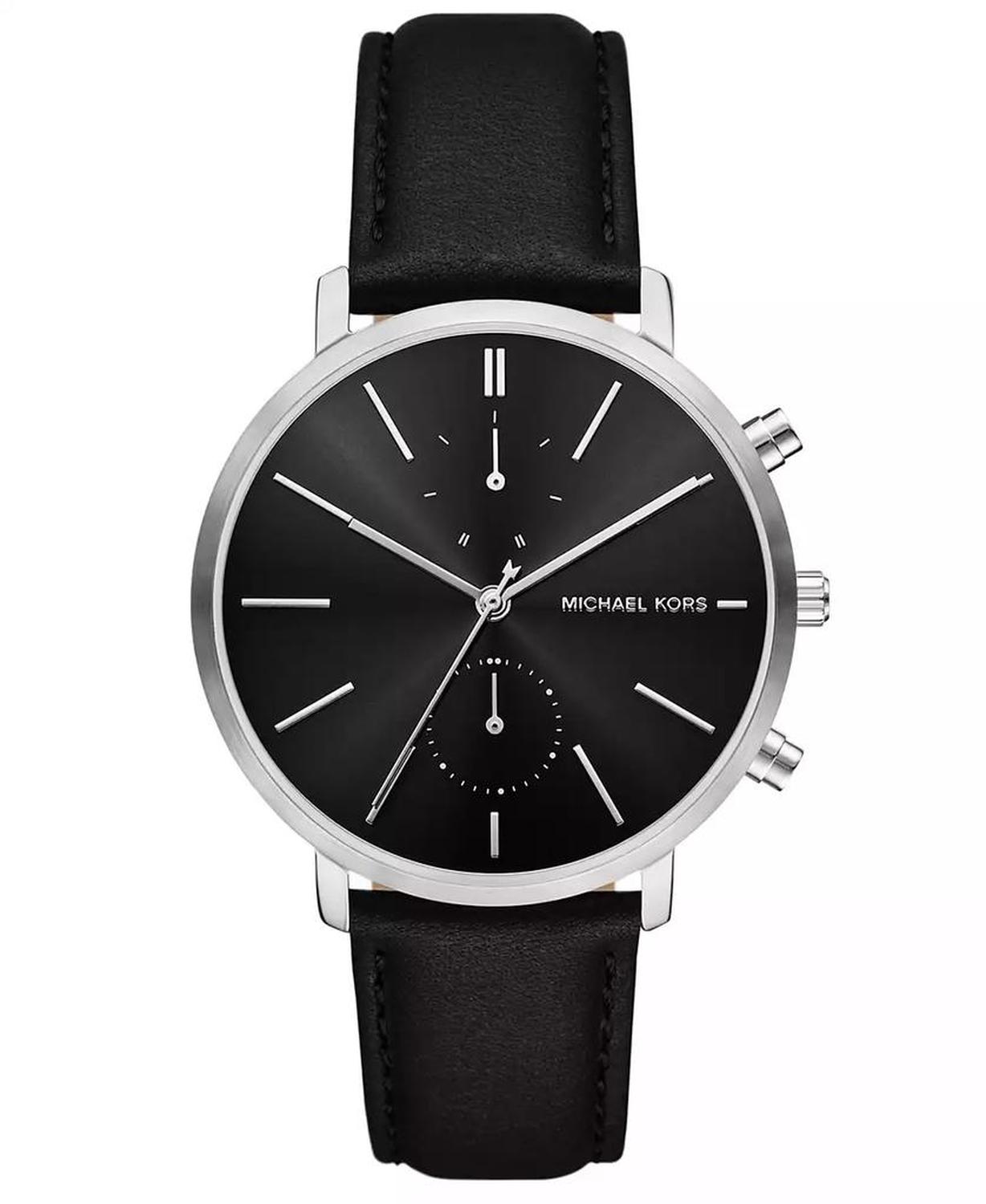 Men's Blake Multifunction Black Leather Watch, 42mm