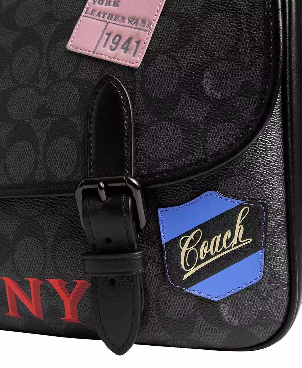Men's Hitch Signature Canvas with Patches Messenger Bag
