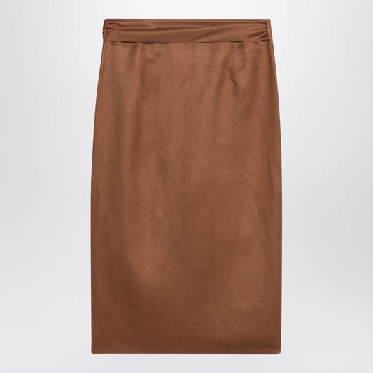 Women's Skirt In Linen And Silk Twill
