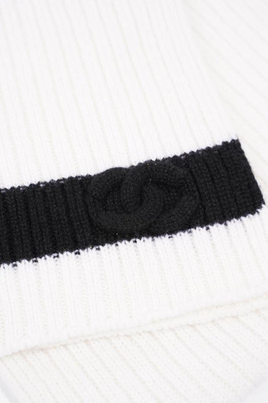 Chanel Ribbed Knit Scarf/ Cashmere