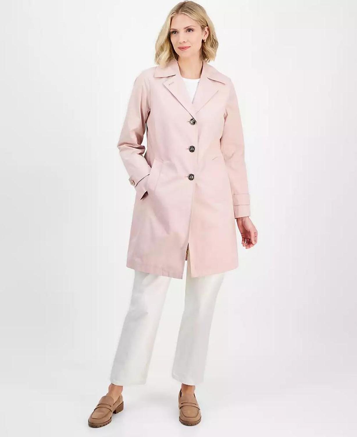 Women's Notched Collar Button-Front Coat, Exclusively at Macy's