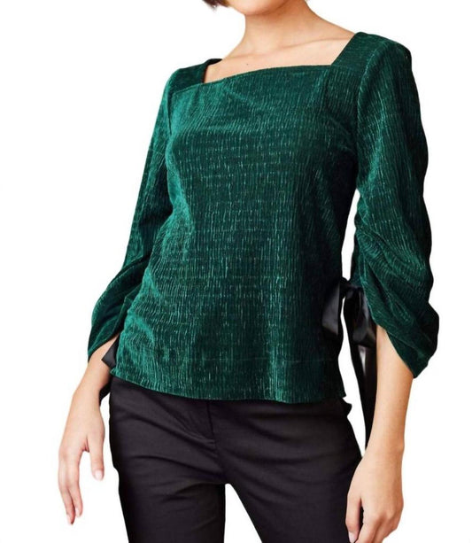 April Top In Forest Green