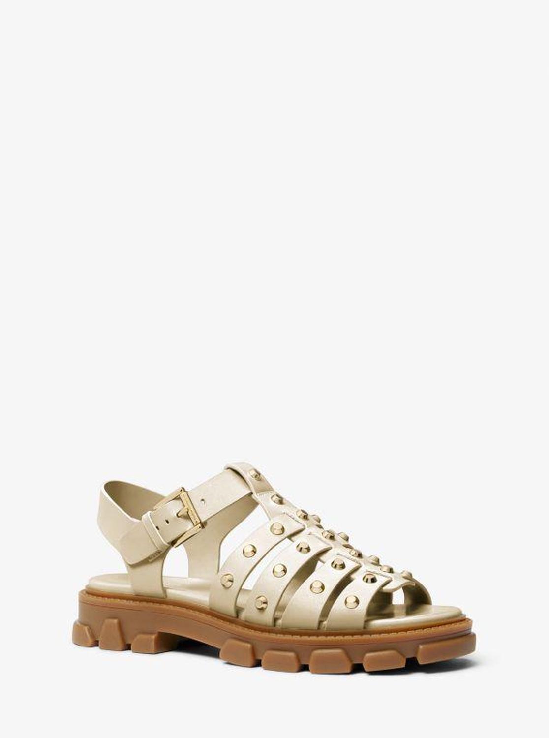 Jagger Studded Metallic Leather Sandal