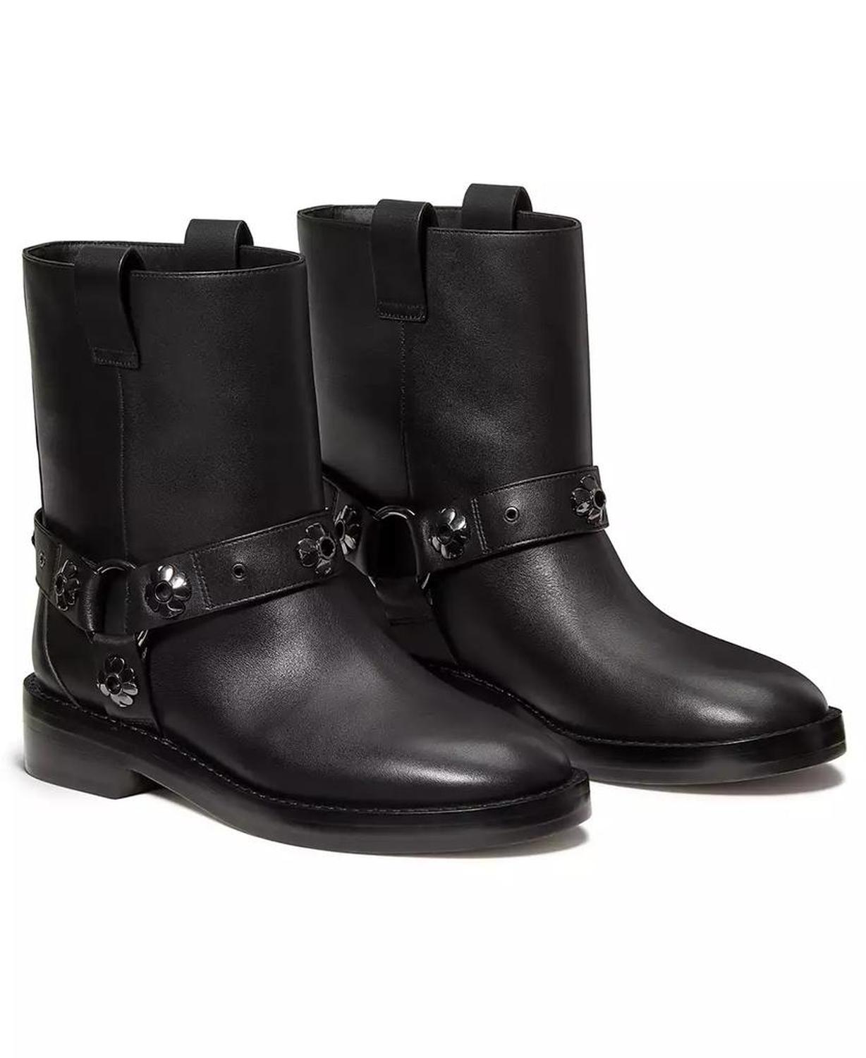 Women's Spade Flower Garden Suede Moto Boots