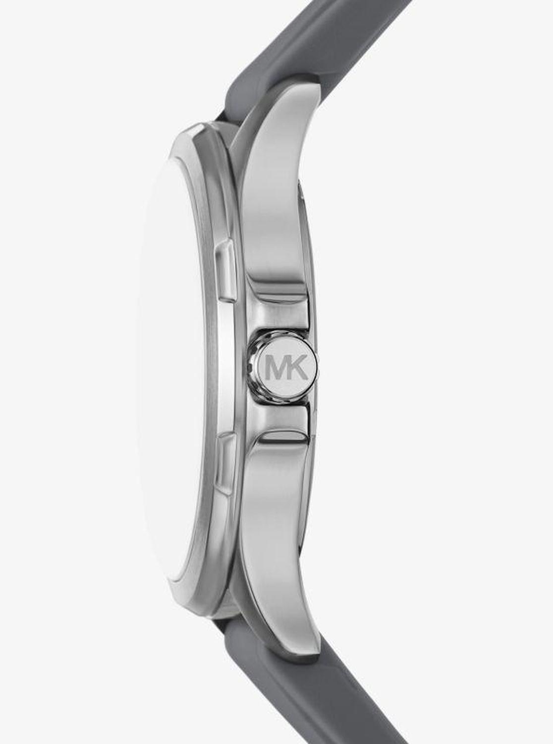 Oversized Bowen Gray-Tone and Silicone Watch